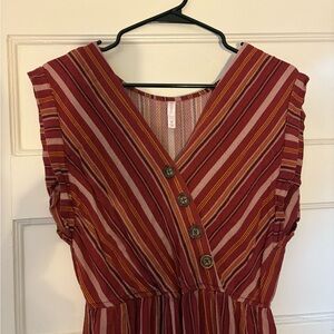 Maroon & Orange Jumpsuit